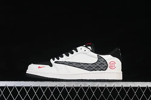 All categories Air Jordan Jordan series basketball shoes Air Jordan 1 Low High-end customized low-top sneakers Air Jordan 1 Low AJ1 Qiao 1 national style joint black and white panda High-end customized low-top retro basketball shoes JW1188-171